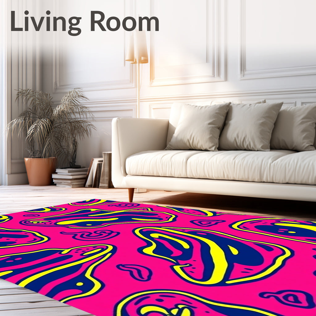 Vibrant Amorphous Fluid Pattern Rug
