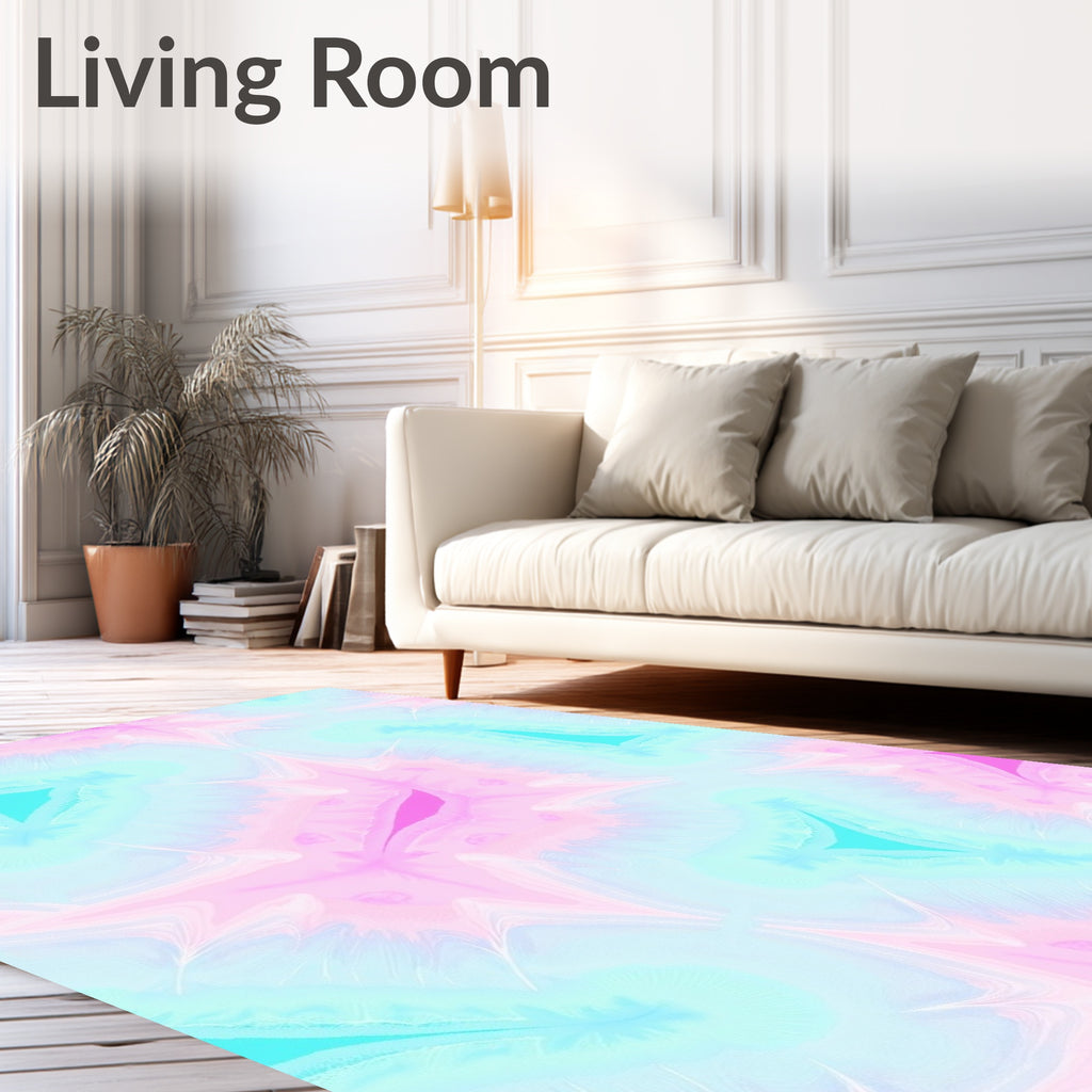 Pastel Triangles Swirls Design Rug