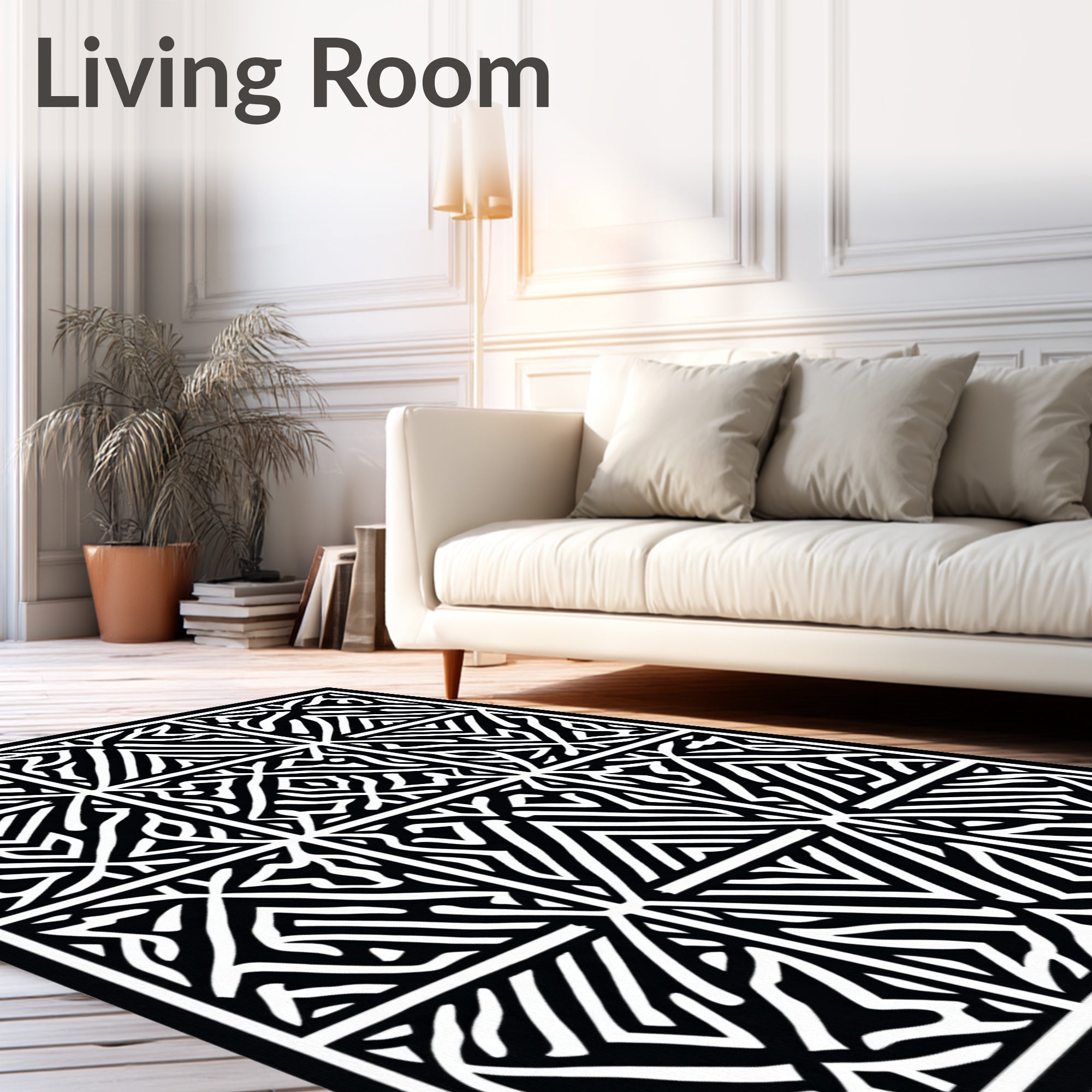 Bold Geometric Maze Pattern Rug