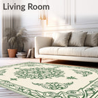 Green Floral Mandala Garden Style Rug