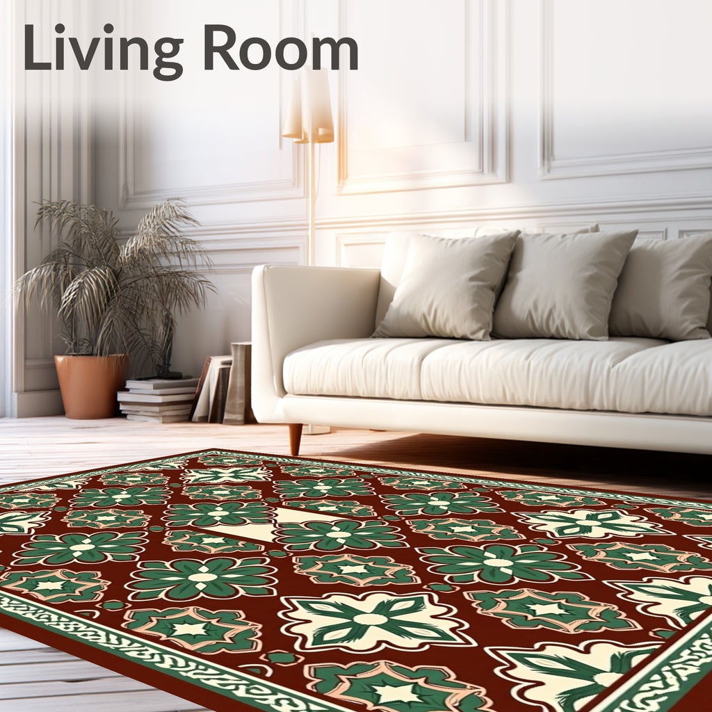 Intricate Floral Medallion Pattern Rug