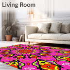 Vibrant Floral Mandala Pattern Design Rug