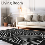 Bold Abstract Maze Line Art Rug