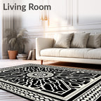 Intricate Sunburst Radial Pattern Rug