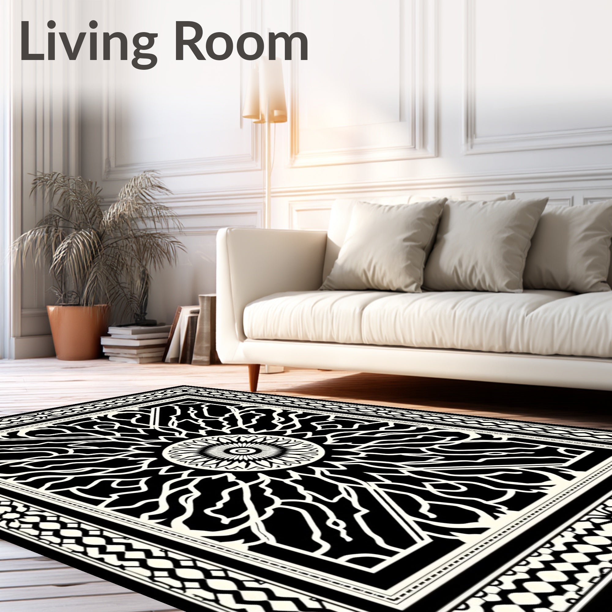 Intricate Sunburst Radial Pattern Rug