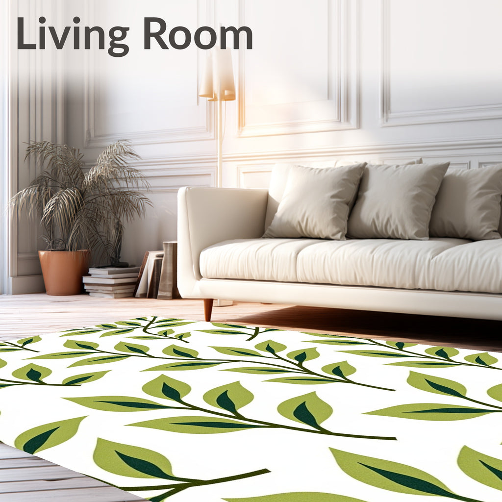 Leafy Branch Pattern Spring Design Rug