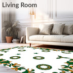 Emerald Green Gold Mandala Stars Rug
