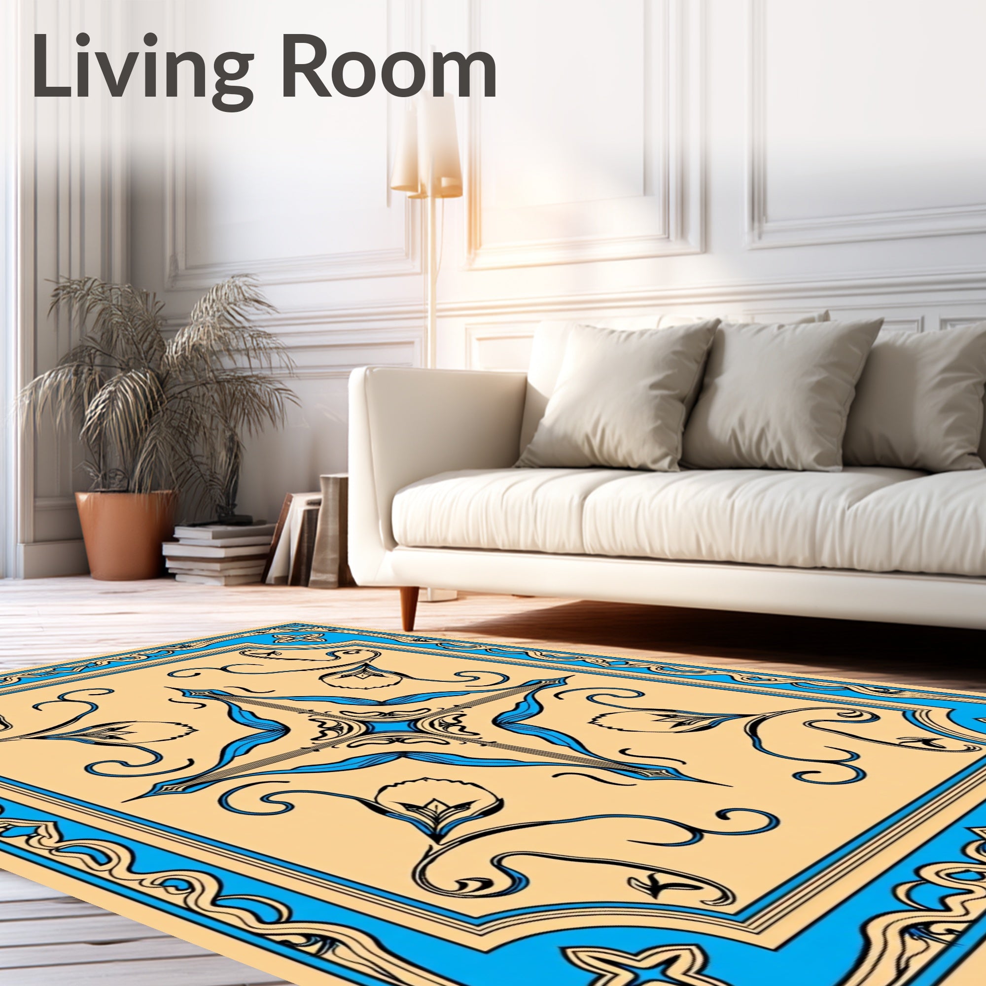 Art nouveau floral symmetry Rug