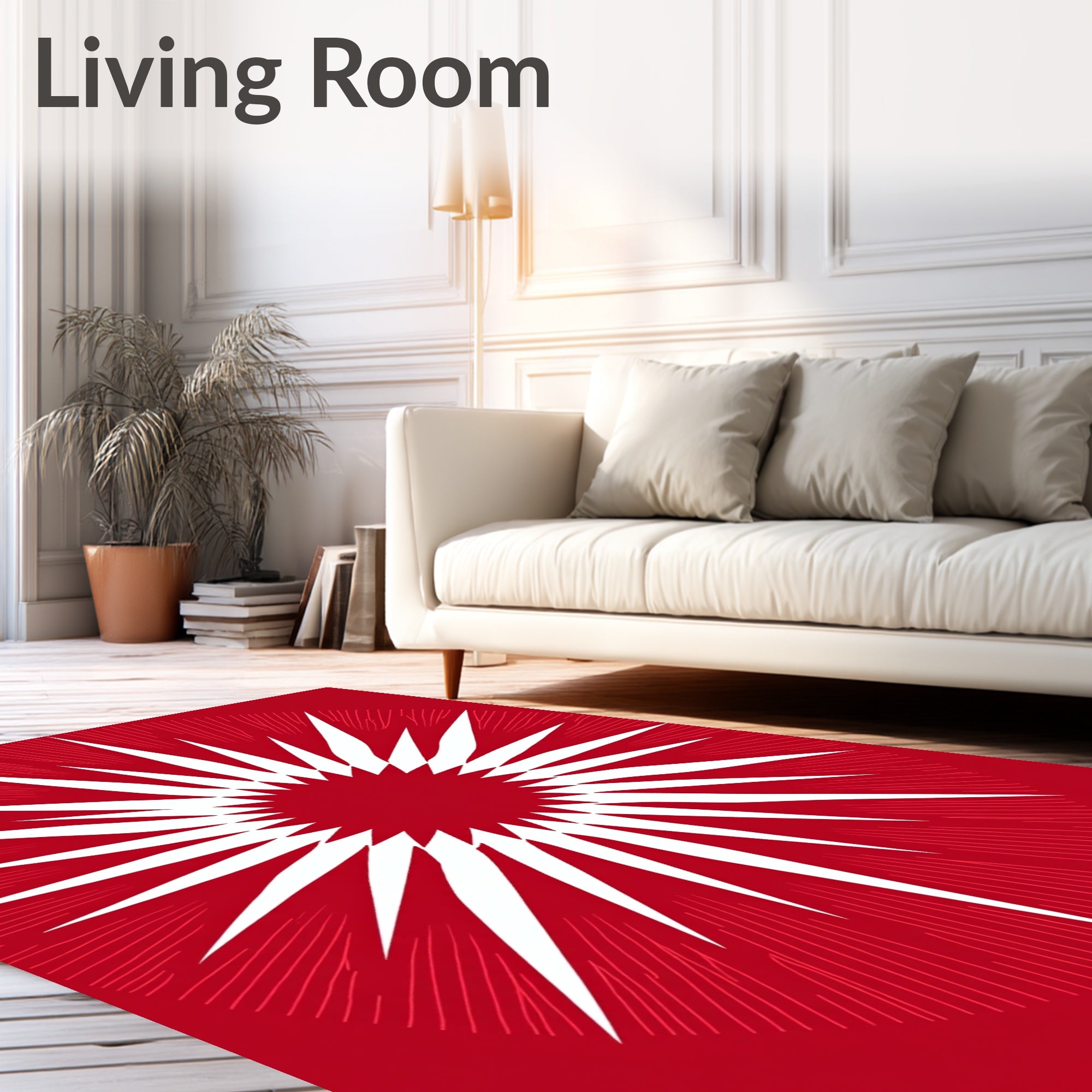 Bold Starburst Sunburst Design Rug