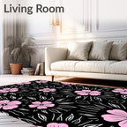 Pink Blossom Starburst Silhouette Pattern Rug