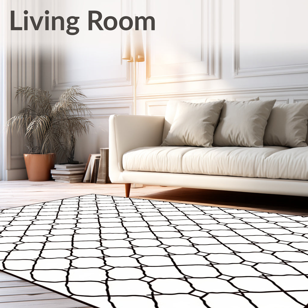 Interlocking Diamond Lattice Pattern Rug