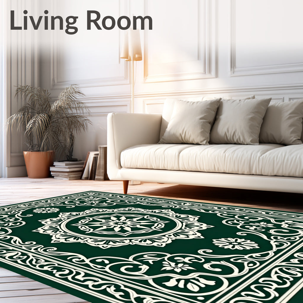 Ornate Floral Mandala Patterned Rug