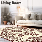 Rich Foliate Scrollwork Damask Rug