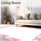 Whimsical Pink Abstract Pattern Rug