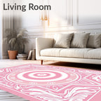 Pink Floral Mandala Style Rug