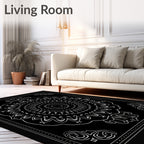 Ornate Mandala White Pattern Rug