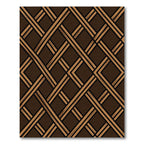 Textured Brown Intersecting Lattice Grid Rug