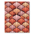 Art Deco Coral Fan Shapes Rug