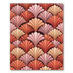 Art Deco Coral Fan Shapes Rug