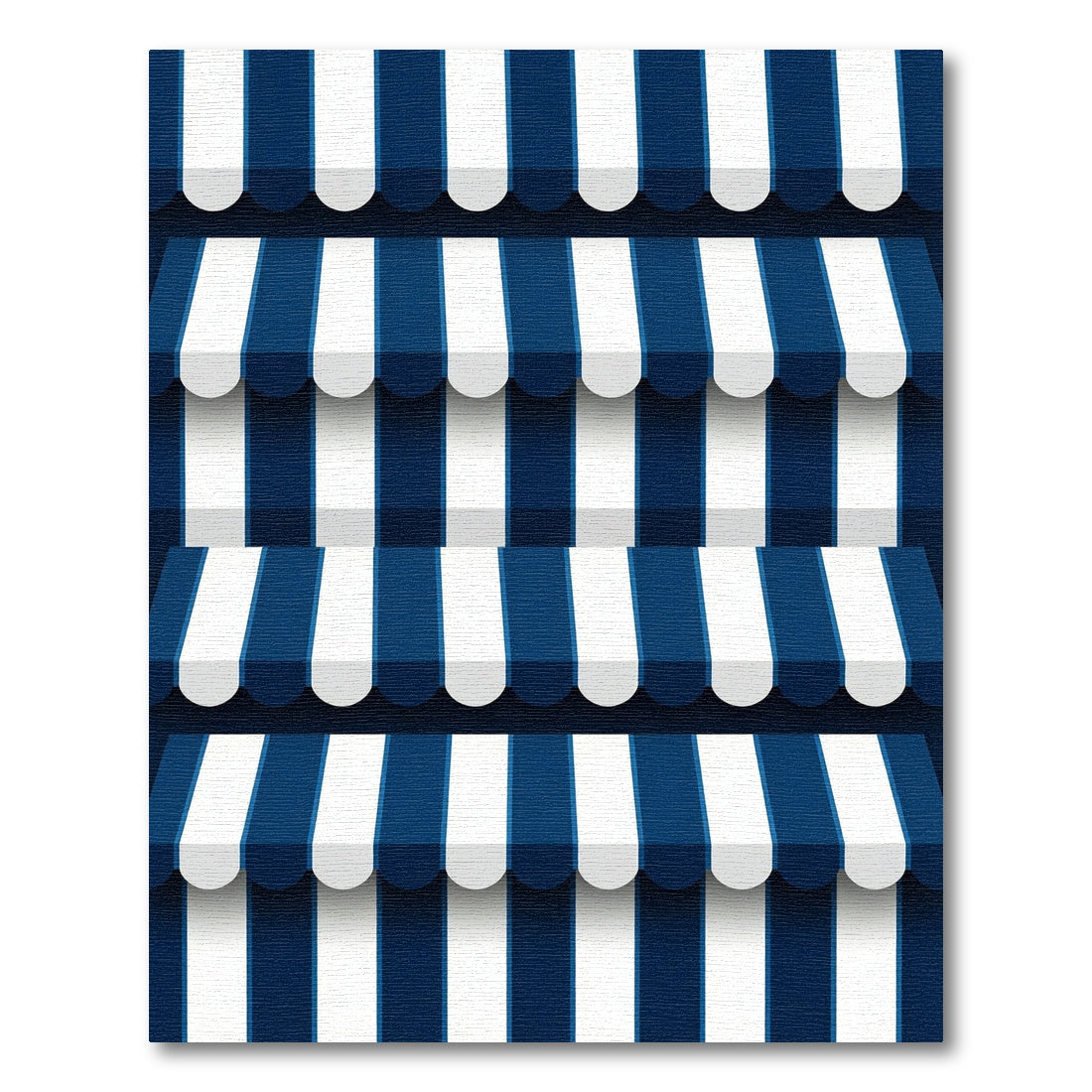 Navy Blue White Nautical Striped Awning Rug