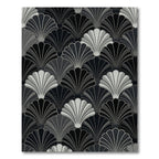 Monochromatic Scale Fan Art Deco Rug