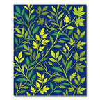 Lush Botanical Leaves in Electric Blue Rug