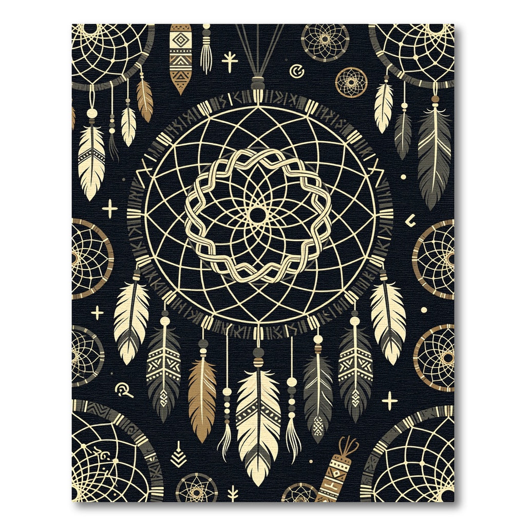 Golden Dreamcatcher Boho Celestial Rug