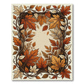 Earthy Autumnal Maple Leaf Border Rug