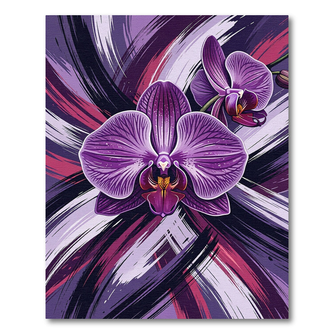 Vibrant Purple Orchid Brushstroke Rug