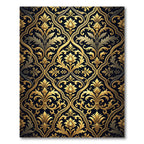 Antique Gold Elaborate Floral Scroll Rug