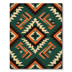 Teal Orange Geometric Navajo Inspired Rug