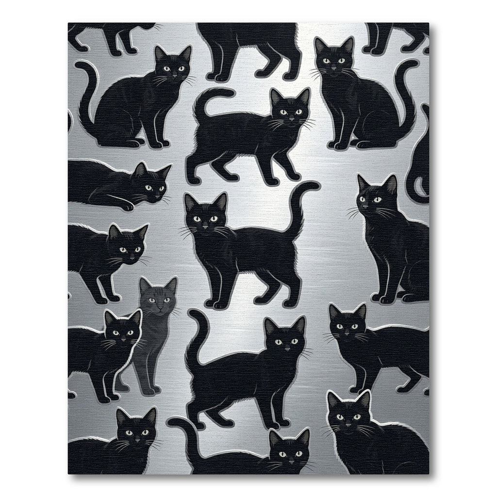 Black Cat Collection Scattered Whimsical Rug