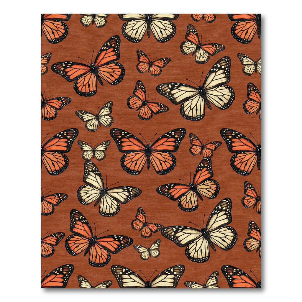 Whimsical Amber Monarch Butterfly Meadow Rug