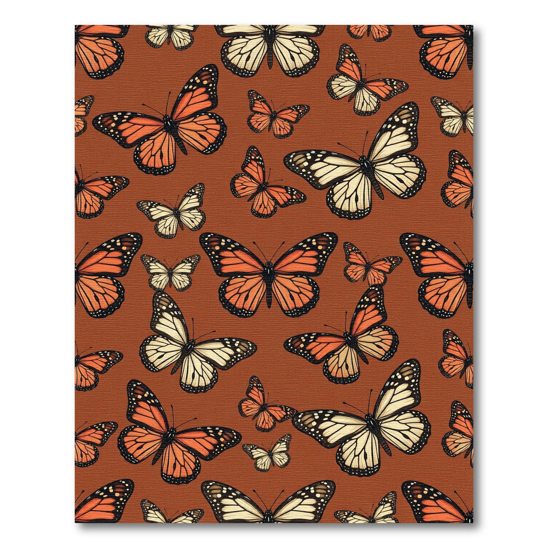 Whimsical Amber Monarch Butterfly Meadow Rug