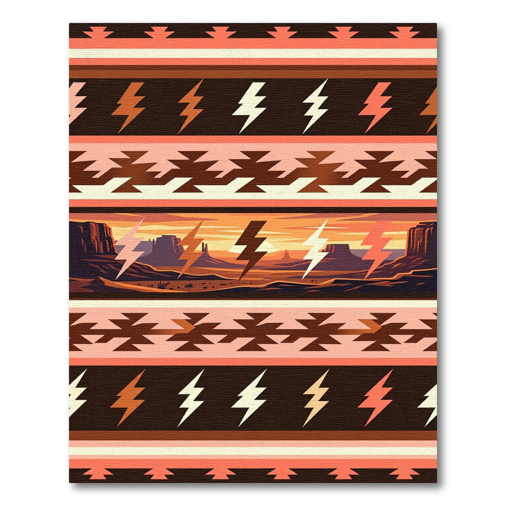 Sunset Mesa Lightning Tribal Stripes Rug