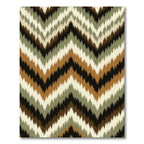 Earthy Chevron Zigzag Olive Brown Rug