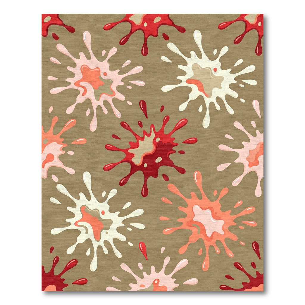 Playful Pink and Red Liquid Splash Rug