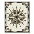 Golden Starburst Compass Medallion Rug