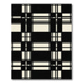 Modern Black and Beige Grid Tartan Rug