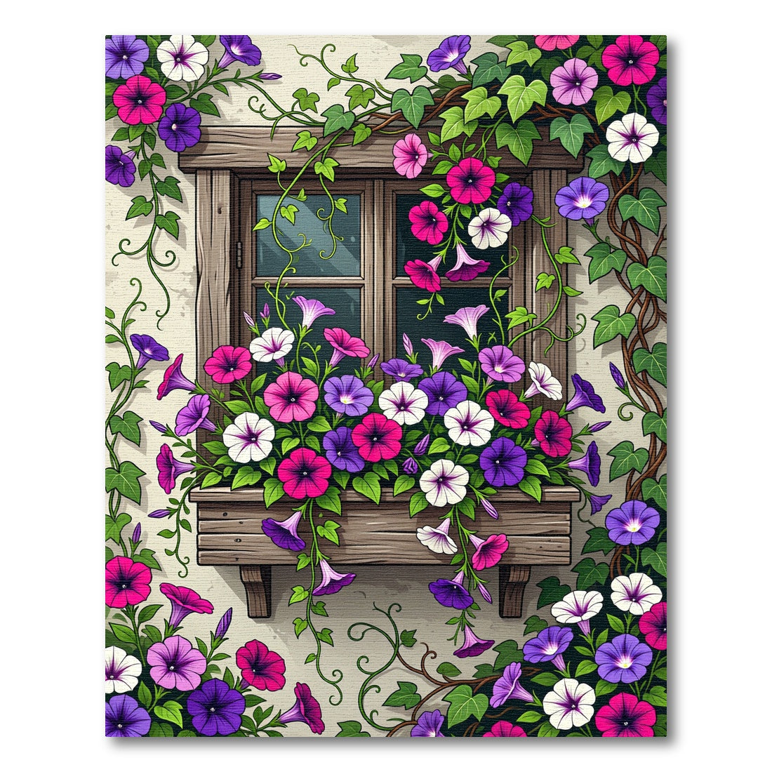 Vibrant Morning Glory Garden Bloom Rug