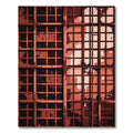 Rustic Crimson Grunge Window Grill Rug
