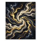 Golden Celestial Swirl Galactic Vortex Rug