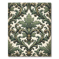Sage Green Baroque Acanthus Scroll Medallion Rug