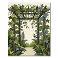 Lush Green Botanical Garden Pergola Rug