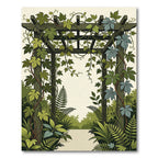 Lush Green Botanical Garden Pergola Rug