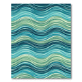 Teal and Sage Wavy Ocean Flow Rug