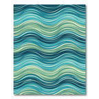 Teal and Sage Wavy Ocean Flow Rug