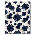 Celestial Navy Starburst Geometric Art Rug