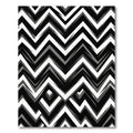 Bold Black White Zigzag Geometry Rug