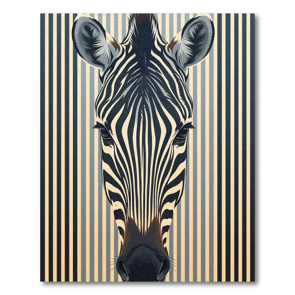 Bold Monochrome Zebra Abstract Portrait Rug